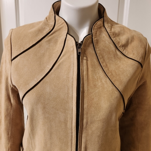 Monterra medium suede cream jacket - Picture 3 of 7